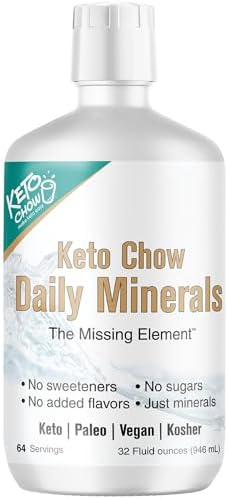 Keto Chow - Daily Minerals Drops (Капли) - Promotes Electrolyte Balance - Copper, Magnesium, Chromium, Zinc, Boron, & Selenium - Zero Sugar - Keto Friendly - Gluten Free - Vegan - Non GMO - Travel Size - 2 oz (Унции) Keto Chow