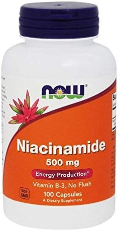 Now Foods Niacinamide 500mg, Vitamin B-3 Capsules (Капсулы), 100-Count NOW Foods