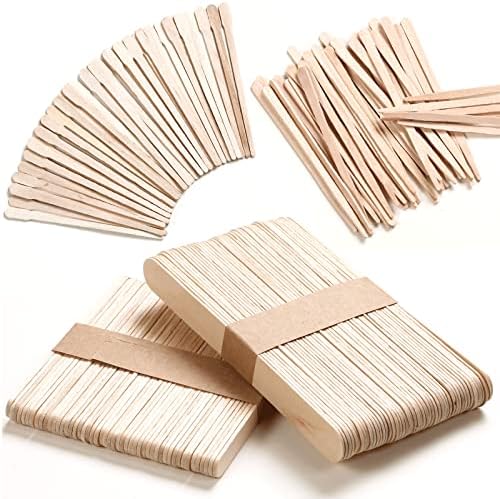 4 Style Assorted Wax Applicators - 300 Pcs Wooden Spatulas for Body, Legs, Face, Eyebrow Hair Removal or Wood Crafts HOOMBOOM