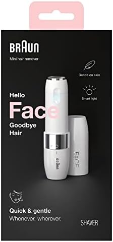 Braun Mini Hair Remover, Electric Facial Hair Removal for Women, Quick & Gentle, Finishing Touch for Upper Lips, Chin & Cheeks, for Easier Makeup Application, Ideal for On-The-Go, with Smartlight Braun