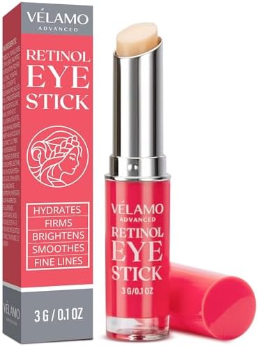 Retinol Eye Stick, Retinol Eye Cream, Retinol Cream, Retinol Face Cream, Under Eye Cream Anti Aging, Eye Cream, Brightening Eye Balm Reduces Fine Lines and Dark Circles, Visible Results in 3-4 Weeks VELAMO ADVANCED