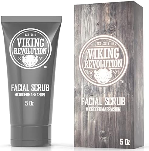 Viking Revolution Microdermabrasion Face Scrub for Men - Facial Cleanser for Skin Exfoliating, Deep Cleansing, Removing Blackheads, Acne, Ingrown Hairs - Men's Face Scrub for Pre-Shave (1 Pack) Viking Revolution