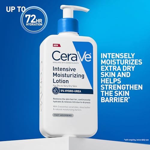 CeraVe Intensive Moisturizing Lotion | Hydro-Urea + Shea Butter | Body Lotion For Dry Skin | Relieves Signs Of Extra Dry Skin | Non Greasy Hydrating Lotion For Rough, Tight, Red & Itchy Skin | 16oz CeraVe