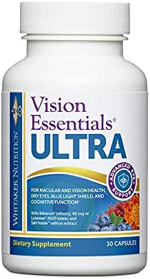 Vision Essentials Ultra с лютеином | Поддержка здоровья макулы и сетчатки, усталости глаз и улучшения настроения DR.WHITAKER