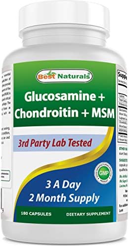 Best Naturals Glucosamine Chondroitin and MSM (Non-GMO) - Promotes Joint Health - 180 Count Best Naturals