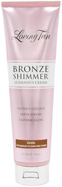 Loving Tan Bronze Shimmer Luminous Cream, Dark - Streak Free, Natural Looking, Instant Sunless Tanner - 6+ Self Tanning Applications per Tube, Cruelty Free - 4 FL Oz Loving Tan