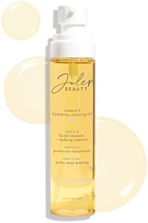 Julep Vitamin E Hydrating Cleansing Oil and Makeup Remover - Face Wash for Normal to Dry Sensitive Skin - 3.38 Fl Oz - Rosehip and Olive Oil Face Cleanser Julep