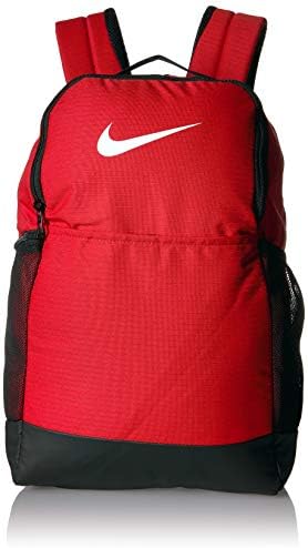 Nike Brasilia Medium Training Backpack for Women and Men with Secure Storage & Water Resistant Coating, Black/Black/White Nike