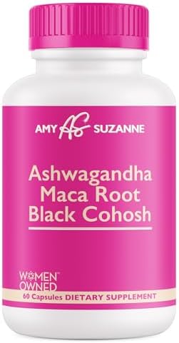 Ashwagandha, Black Cohosh, Maca Root Supplements for Women - Hormone Balance with 9 Herbal Extracts - Stress, Cognitive Support, Perimenopause Supplements for Hormone Harmony, 60 Capsules (Капсулы) Amy Suzanne