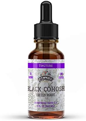 Black Cohosh Tincture Organic Black Cohosh Extract (Cimicifuga Racemosa) Dried Root, Non-GMO in Cold-Pressed Organic Vegetable Glycerin, 2 oz (Унции) (60 ml) Florida Herbs