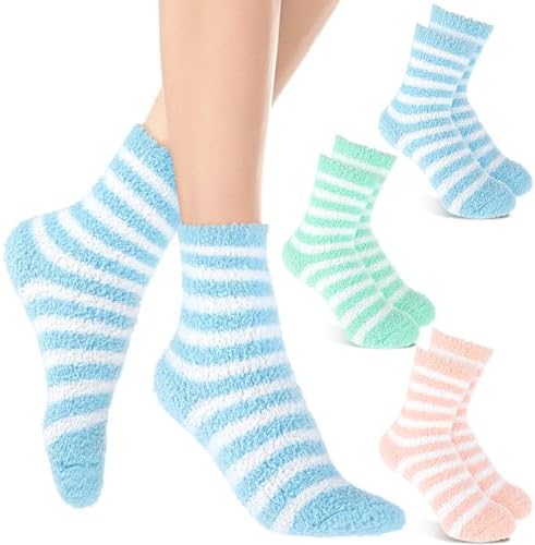 3Pairs Aloe Socks Moisturizing Spa Socks for Dry Cracked Feet Infused Socks Gel Sleeping Fuzzy Socks Lotion Socks Gift for Women Softening Dry Feet Abeillo