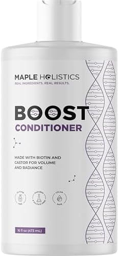 Boost Biotin Conditioner for Hair Growth - Sulfate Free Biotin and Collagen Conditioner for Women and Men with Moisturizing and Volumizing Castor and Rosemary Oil for Fine Weak & Dull Hair (16 Fl Oz) Maple Holistics