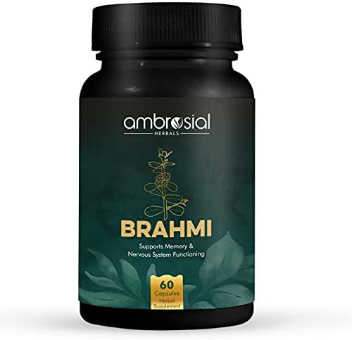 AMBROSIAL Brahmi Capsules (Капсулы) 500 mg | Bacopa Monnieri Capsules | Gluten Free | Pack of 1-60 Capsules AMBROSIAL