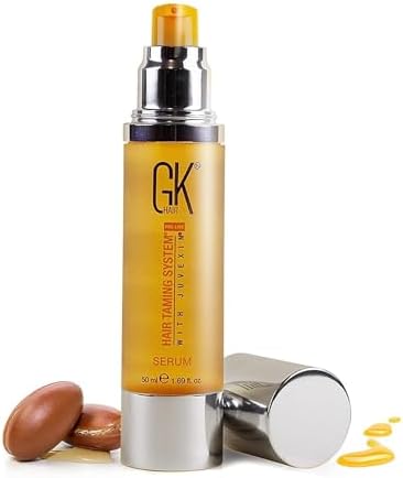 GK HAIR Global Keratin 100% Organic Argan Oil Anti Frizz Mini Serum (0.34 Fl Oz/10ml) Styling Smoothing Strengthening Hydrating & Nourishing Heat Protection Shine Frizz Control Dry Damage Hair Repair GK HAIR