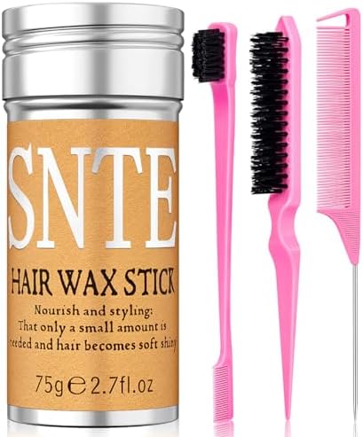 Hair Styling Brush Set - Slick Back Comb, Edge Control Brush, Rat Tail Comb for Smooth Styling, Frizz Taming, and Parting (3 Pieces) Samnyte