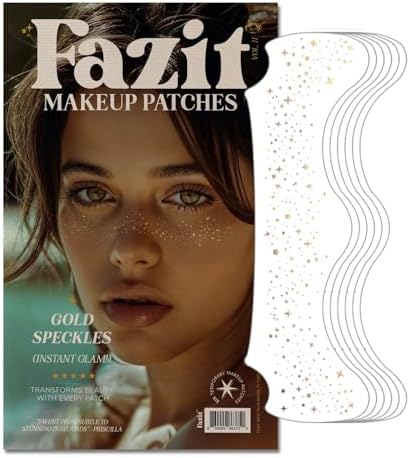 Fazit Makeup Patches - Face Makeup Patches - Beauty Face Makeup - Blue Speckles - Waterproof Blue Speckles - Temporary Face Blue Speckles For Women - 6 count Fazit