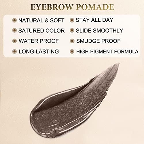 LAVONE Eyebrow Stamp Pencil Kit for Eyebrows Makeup, with Waterproof Eyebrow Pencil, Eyeliner, Eyebrow Pomade, and Dual-ended Eyebrow Brush - Dark Brown Lavone