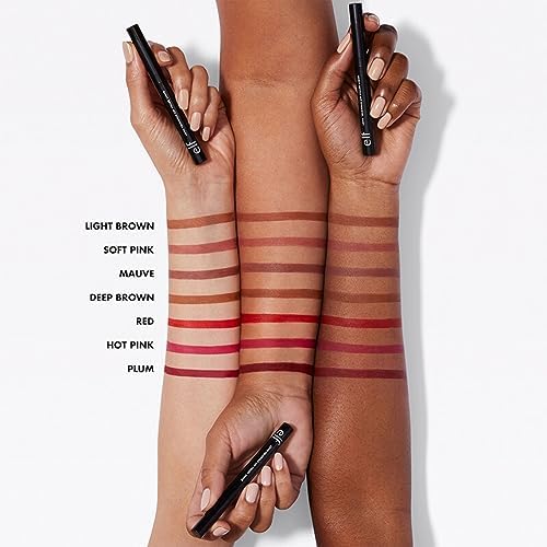 e.l.f. Love Triangle Lip Filler Liner, 2-in-1 Lipliner Pencil For Sculpting & Filling, Long-Lasting Intense Color, Vegan & Cruelty-Free, Deep Brown E.l.f.