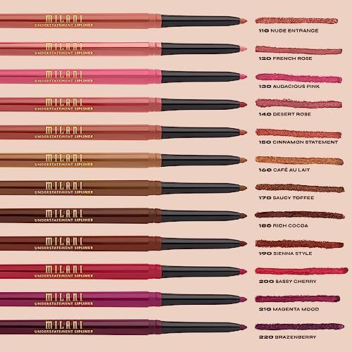 Milani Understatement Lipliner Pencil - Highly Pigmented Retractable Soft Lip Liner Pencil, Easy to Use Lip Makeup Milani