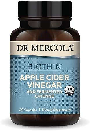 Dr. Mercola Biothin Organic Apple Cider Vinegar and Fermented Cayenne, 30 Servings (Порции) (30 Capsules (Капсулы)), Dietary Supplement, Digestive Support, Non-GMO, USDA Organic Dr. Mercola