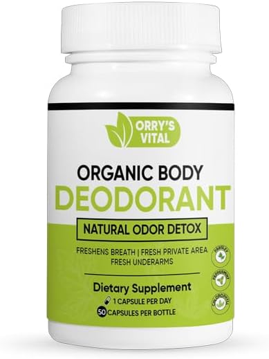 Orry's Vital Chlorophyll Capsules (Капсулы) - 50 Vegan Chlorophyll Pills - Natural Internal Deodorant to Detox Body Odor, Skin, Armpits & Private Parts - Supports Immunity, Gut Health & Digestion Orry's Vital