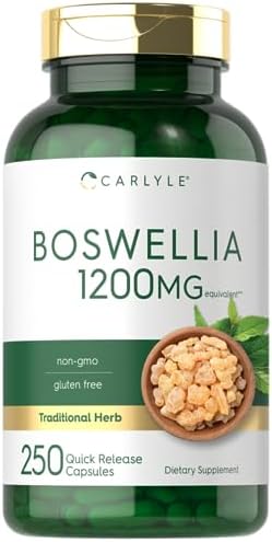 Carlyle Boswellia Extract Capsules (Капсулы) 1200mg | 250 Count | Boswellia Serrata Complex with Black Pepper Extract | Non-GMO, Gluten Free Carlyle