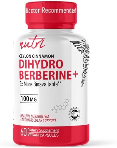 Dihydroberberine Supplement 100mg 60 Capsules (Капсулы) - With Ceylon Cinnamon - 5X More Effective Than Regular Berberine HCL - Super Berberine with Ceylon Cinnamon - Dihydroberberine with Ceylon Cinnamon Nature's Fusions