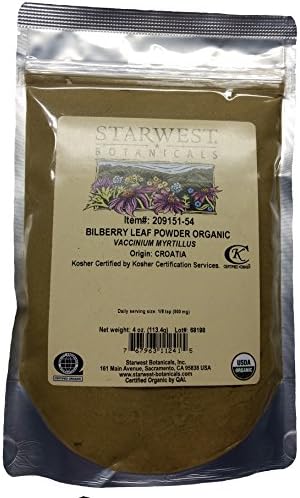 Organic Bilberry Leaf Powder (Порошок) - 4 Oz (113 G) - Starwest Botanicals Starwest Botanicals