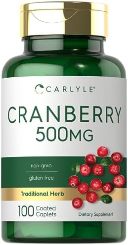 Carlyle Cranberry Pills | 500mg | 100 Caplets | Non-GMO, Gluten Free Supplement Carlyle