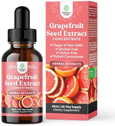 GSE Grapefruit Seed Extract Liquid (Жидкость) - Super Concentrated Grapefruit Extract Rich in Bioflavonoids & Polyphenols for Digestive Health and Immune Support - Vegan Non-GMO & Alcohol-Free (Безалкогольный) (30 Servings (Порции)) Natures Craft