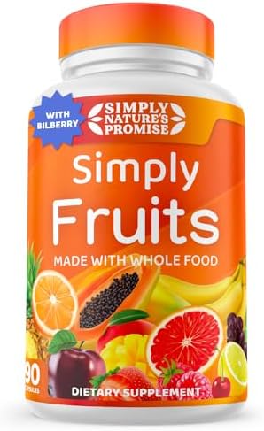 Simply Nature's Promise - 90 Fruit Capsules (Капсулы) - Made with Whole Food Superfoods, Packed with 25 Different Fruits - 100% Soy Free Simply Nature's Promise