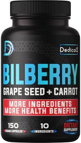 10in1 Bilberry Extract for Eyes Supplement 9260mg - 3 Month Supply with Grape Seed, Carrot, Elderberry, Eyebright & More - 90 Capsules (Капсулы) - Vision Supplement DEDICAD