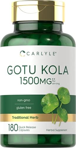 Carlyle Gotu Kola Capsules (Капсулы) 1500mg | 180 Count | Non-GMO, Gluten Free | Traditional Herb Extract Carlyle