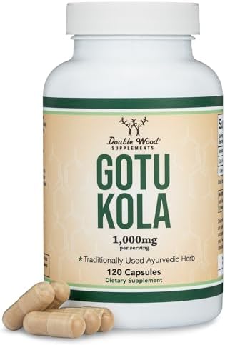 Gotu Kola Capsules (Капсулы) (Centella Asiatica) 1,000mg of Per Serving (Порция) (120 Capsules) No Fillers, Vega, Safe, Non-GMO, Gluten Free (Gotu Kola Extract for Relaxation and Cognitive Function) by Double Wood Double Wood Supplements