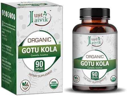 Just Jaivik 100% Organic Gotu Kola Tablets (Таблетки) (Centella Asiatica)- 750mg (Pack of 90 Tablets)- Dietary Supplement for Brain Wellness and Stress Free Life* Just Jaivik