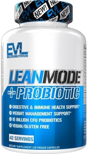 Evlution Nutrition Leanmode + Probiotic, Advanced Probiotic Capsule Supplement, 15 Billion CFUs per Serving (Порция), Digestive Support & Gut Health (40 Servings (Порции)) Evlution