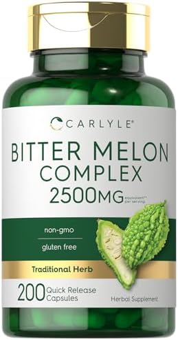 Carlyle Bitter Melon Capsules (Капсулы) 2500 mg | 200 Count | Non-GMO & Gluten Free Extract | Complex Supplement Carlyle