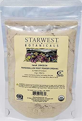 Marshmallow Root Pwd Organic - Althaea officinalis, 4 Oz,(Starwest Botanicals) Starwest Botanicals