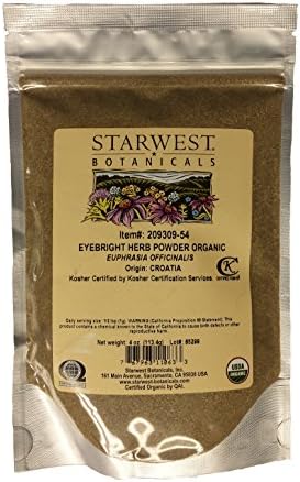 Eyebright Herb Powder (Порошок) Og - 4 Oz,(Starwest Botanicals) Starwest Botanicals