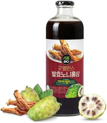 JAVA NONI JUICE with RED GINSENG - 33.8 fl oz (Жидкие унции) (1L) - Fermented Noni by ALLBIO All Bio