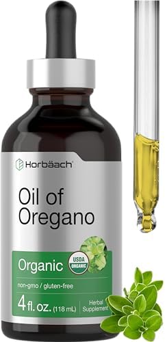 Horbäach Organic Oil of Oregano Drops (Капли) 4 fl oz (Жидкие унции) Liquid (Жидкость) | Vegan | Non-GMO, Gluten Free Horbäach