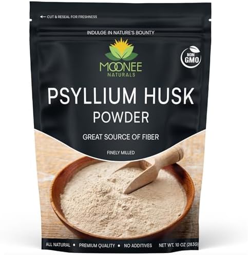 Psyllium Husk Powder (Порошок) (10 OZ), Gluten Free, Non GMO, Finely Ground, Keto Friendly (10 Ounce (70 Servings (Порции))) Moonee Naturals