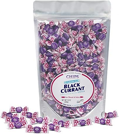 Chips BLACK CURRANT with STEVIA, 10 oz (Унции). “Share” Pack - Classic Italian Pastilles Chipurnoi