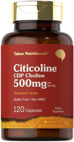 Citicoline 500mg | 120 Capsules (Капсулы) | CDP Choline Supplements | Therapeutic Grade | Gluten Free, Non-GMO Tahoe Nutritionals