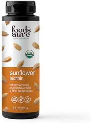 Foods Alive Organic Sunflower Lecithin Liquid (Жидкость), Cold-Pressed, Extra-Virgin, Unrefined, 8 Fl Oz (Pack of 1) Foods Alive