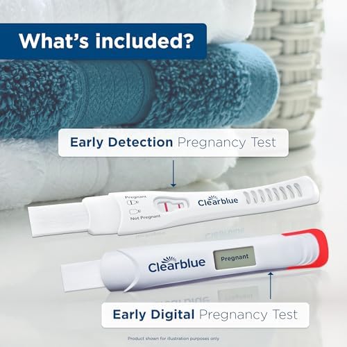 Clearblue Early Pregnancy Test Kit, at-Home Pregnancy Test Kit for Women, hCG Hormone Pregnancy Tests with Easy-to-Read Results, 4 Tests Clearblue