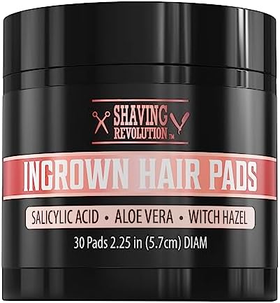 Viking Revolution Ingrown Hair Pads - Remover AHA Treatment for Bikini Area Exfoliator After Shave Women with Aloe Vera, Witch Hazel and Salicylic Acid (30 Pads) Viking Revolution