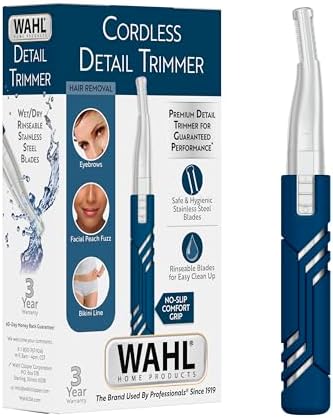 Wahl DualTech® Lithium Battery Dual Sided Eyebrow, Bikini, and Facial Hair Removal Trimmer for Women with Rubber Grip – Model 3026636 Wahl