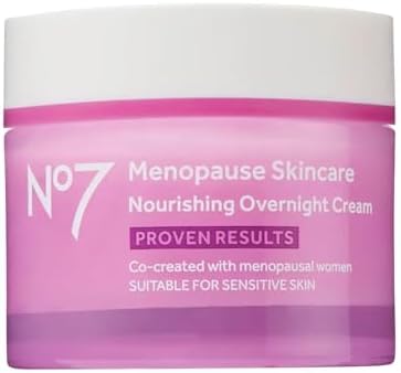 No7 Menopause Skincare Nourishing Overnight Cream (Крем) - Hydrating Hyaluronic Night Cream for Dry, Sensitive Menopausal Skin - Skin Firming Lipids, Ceramides + Soy Isoflavones (50 ml) No7