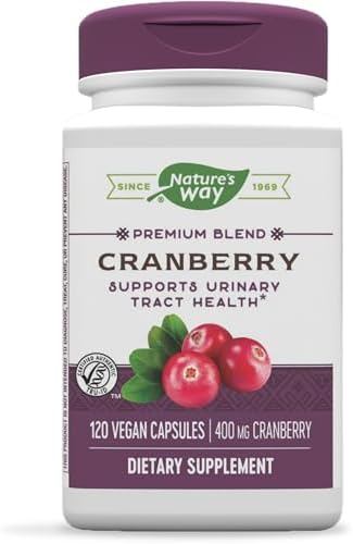 Nature's Way Premium Cranberry, Urinary Tract Health Support* Supplement with Vitamin C, 400mg Cranberry Per Serving (Порция), 120 Capsules (Капсулы) Nature's Way